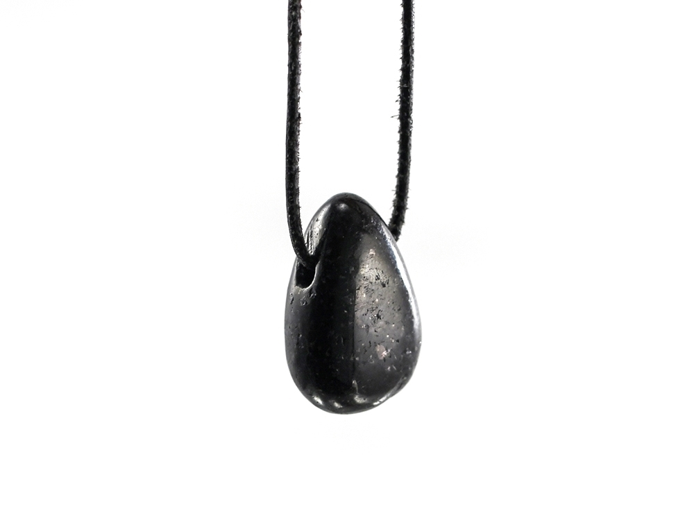Indian Nuummite Drop Pendant Detail